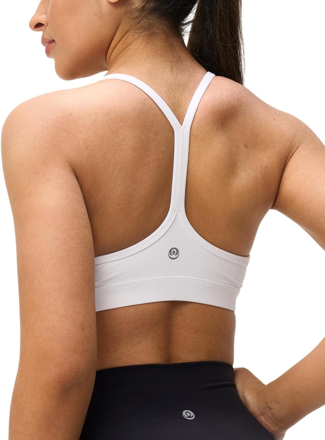 Womens Y Back Padded Sports Bra Strappy U Neck Butter Soft Low Impact Workout Bras Yoga Pilates Walking