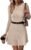 MakeMeChic Women’s Sweater Dress Ribbed Knit Aline Flare Short Dresses Without Belt