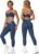 ABOCIW Workout Sets for Women 2 Piece Color Block Strappy Sports Bra High Waist Shorts Gym Yoga Pilates Outfits