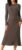 Seta T Women’s Crewneck Sweater Dress Knit Long Sleeve Midi Ribbed A-Line Dress
