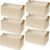 SNWDN 6 Pack Closet Cloth Storage Bins for Shelves, Medium Storage Baskets for Shelves, Fabric Bins for Closet organization with Handles（ Beige 15”L x 10”W x 8”H）