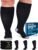 Doctor’s Select 3 Pairs Plus Size Compression Socks Wide Calf | Bamboo Viscose Knee High Extra Wide Calf Compression Socks Women & Men | Black